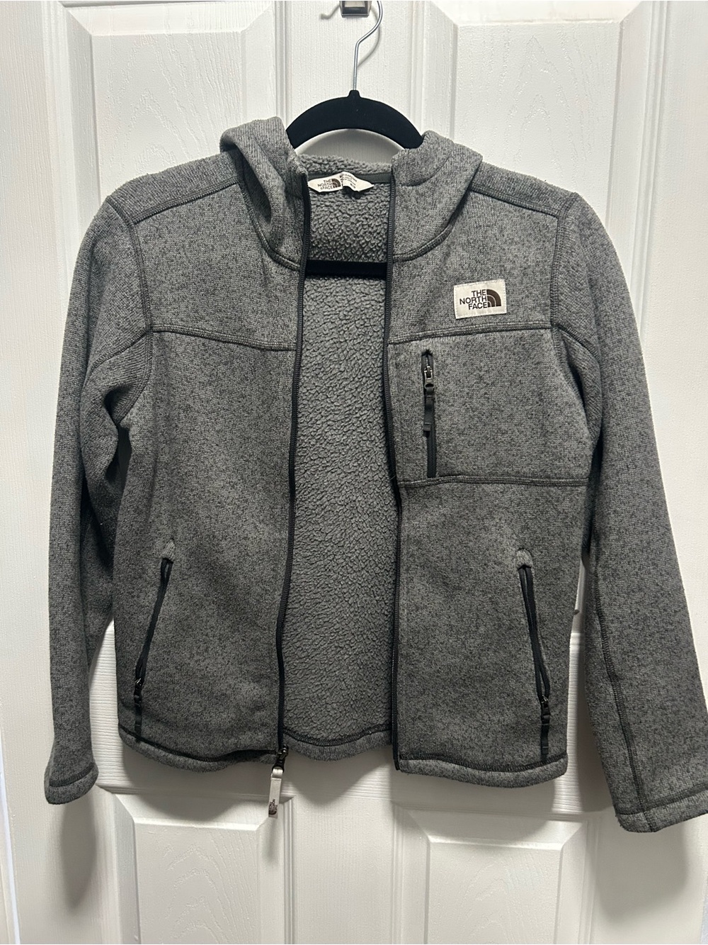 The North Face Kids' Gray Hooded Fleece Jacket